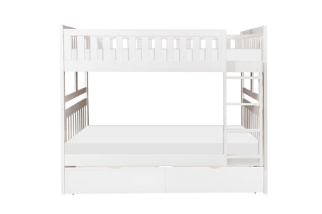 Galen White Full/Full Bunk Bed with Storage Boxes from Homelegance - Luna Furniture
