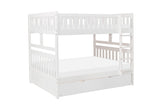 Galen White Full/Full Bunk Bed with Twin Trundle from Homelegance - Luna Furniture