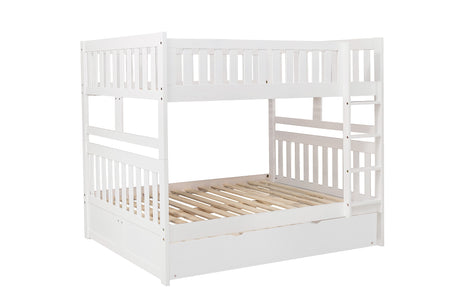 Galen White Full/Full Bunk Bed with Twin Trundle from Homelegance - Luna Furniture