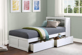 Galen White Twin Bookcase Bed with Storage Boxes from Homelegance - Luna Furniture