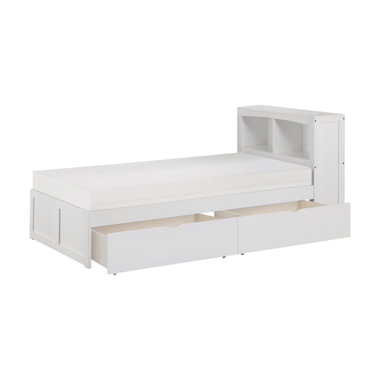 Galen White Twin Bookcase Bed with Storage Boxes from Homelegance - Luna Furniture