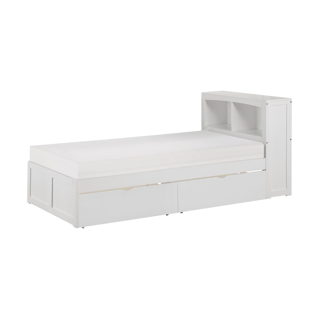 Galen White Twin Bookcase Bed with Storage Boxes from Homelegance - Luna Furniture