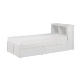Galen White Twin Bookcase Bed with Storage Boxes from Homelegance - Luna Furniture