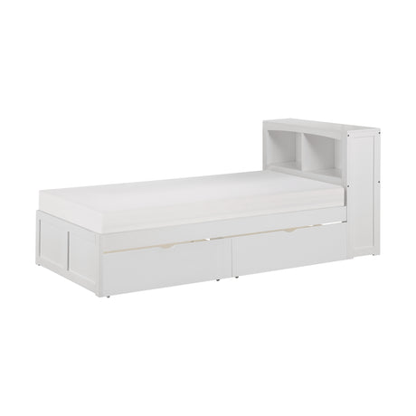 Galen White Twin Bookcase Bed with Storage Boxes from Homelegance - Luna Furniture
