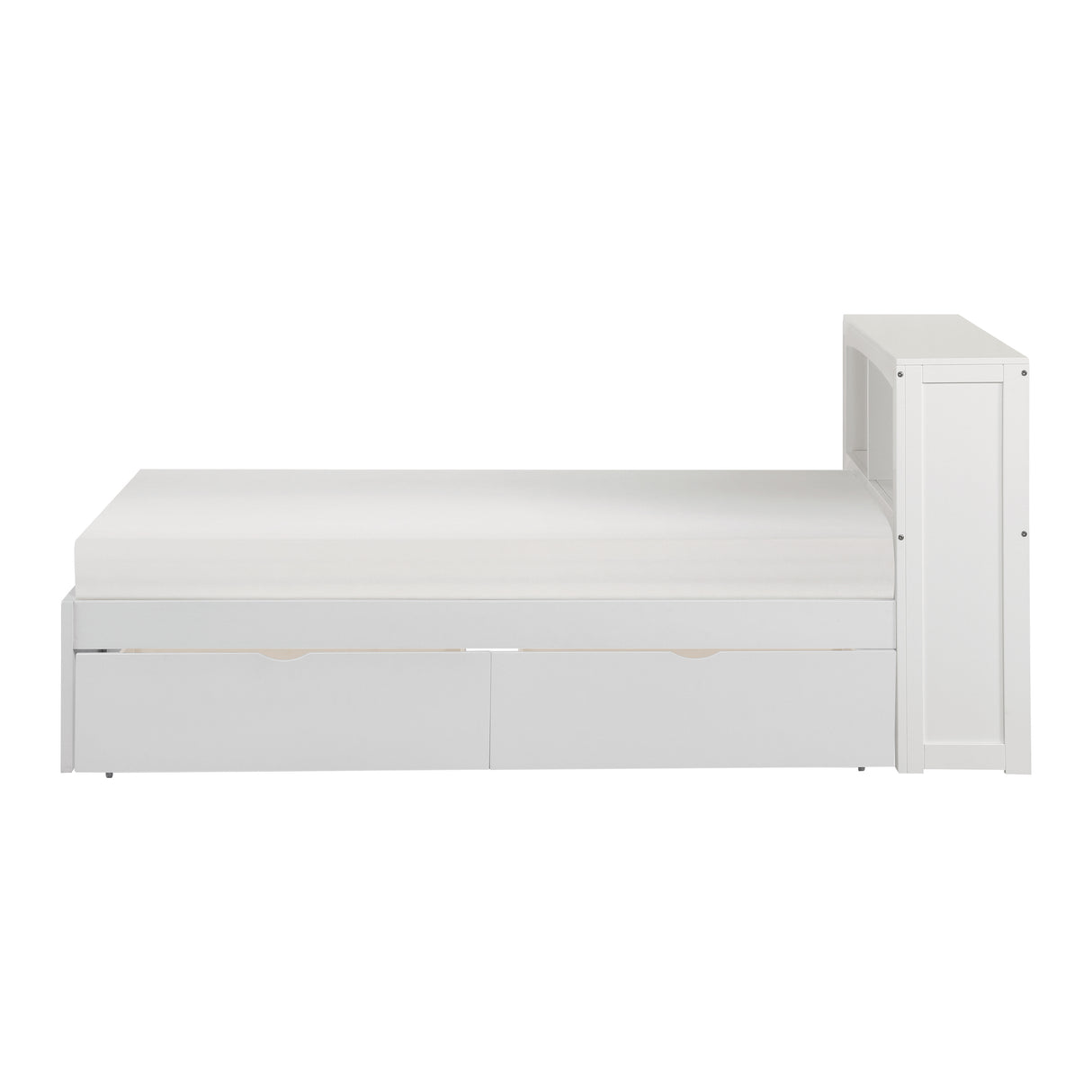 Galen White Twin Bookcase Bed with Storage Boxes from Homelegance - Luna Furniture
