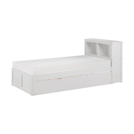 Galen White Twin Bookcase Bed with Twin Trundle from Homelegance - Luna Furniture