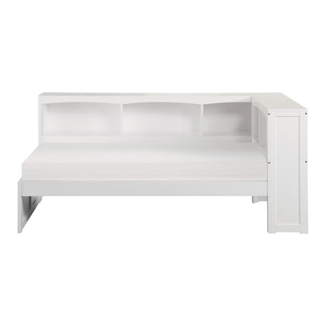 Galen White Twin Bookcase Corner Bed from Homelegance - Luna Furniture