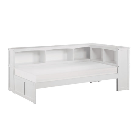 Galen White Twin Bookcase Corner Bed from Homelegance - Luna Furniture