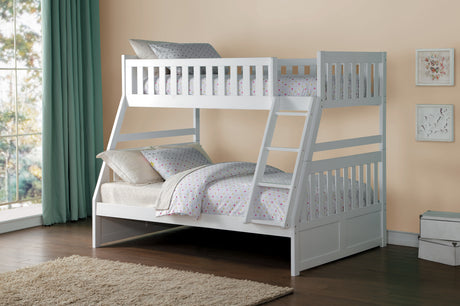 Galen White Twin/Full Bunk Bed from Homelegance - Luna Furniture