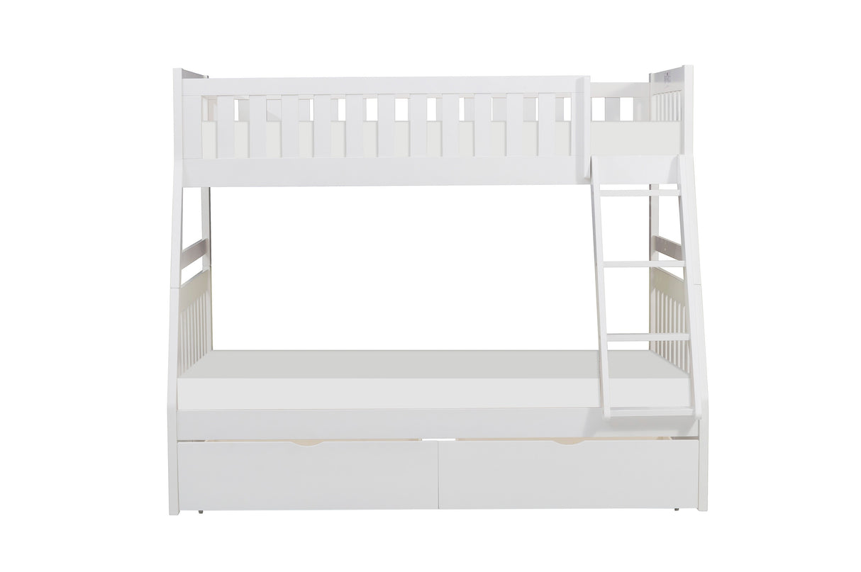 Galen White Twin/Full Bunk Bed with Storage Boxes from Homelegance - Luna Furniture