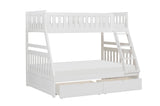 Galen White Twin/Full Bunk Bed with Storage Boxes from Homelegance - Luna Furniture