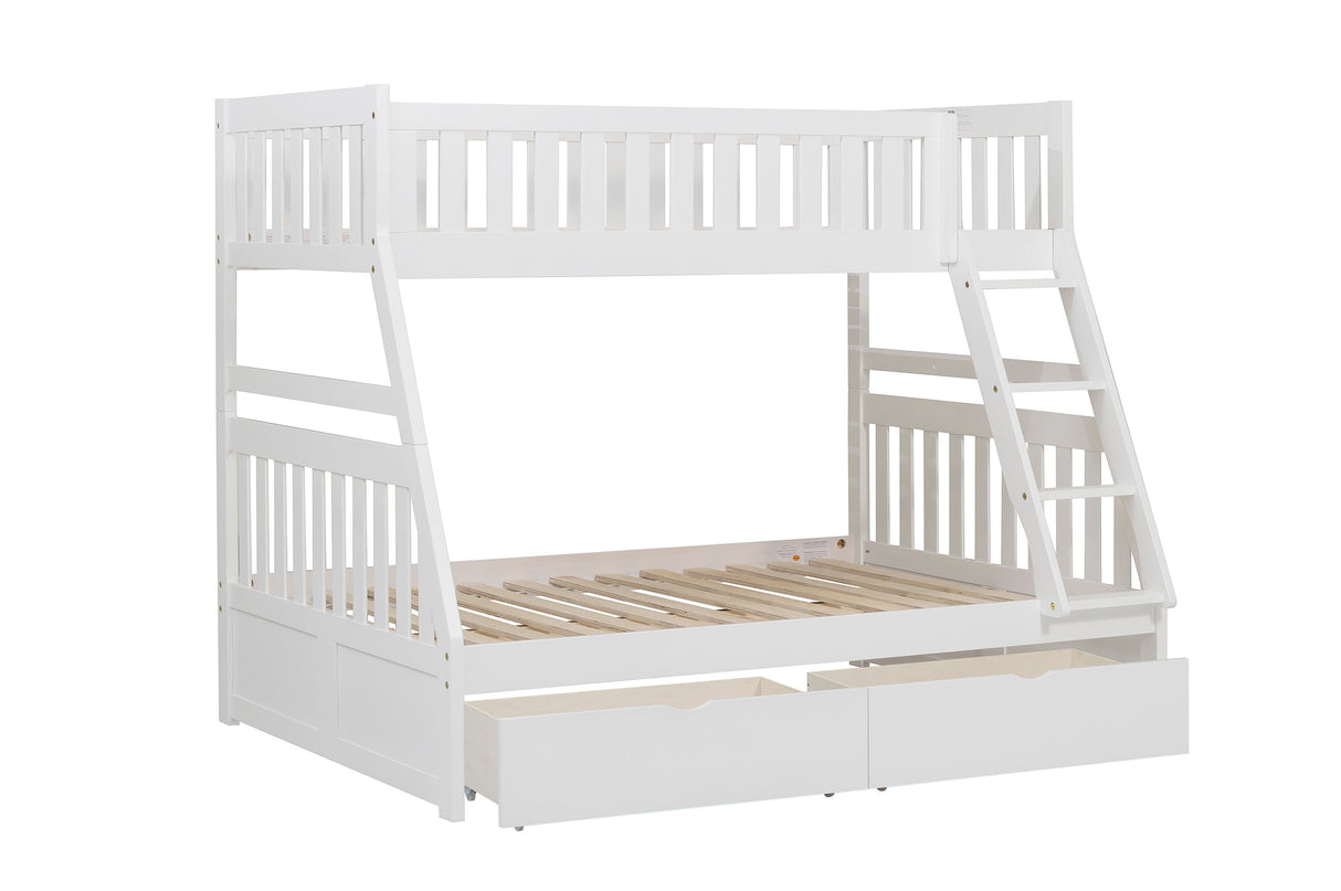 Galen White Twin/Full Bunk Bed with Storage Boxes from Homelegance - Luna Furniture
