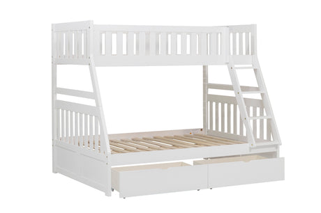 Galen White Twin/Full Bunk Bed with Storage Boxes from Homelegance - Luna Furniture