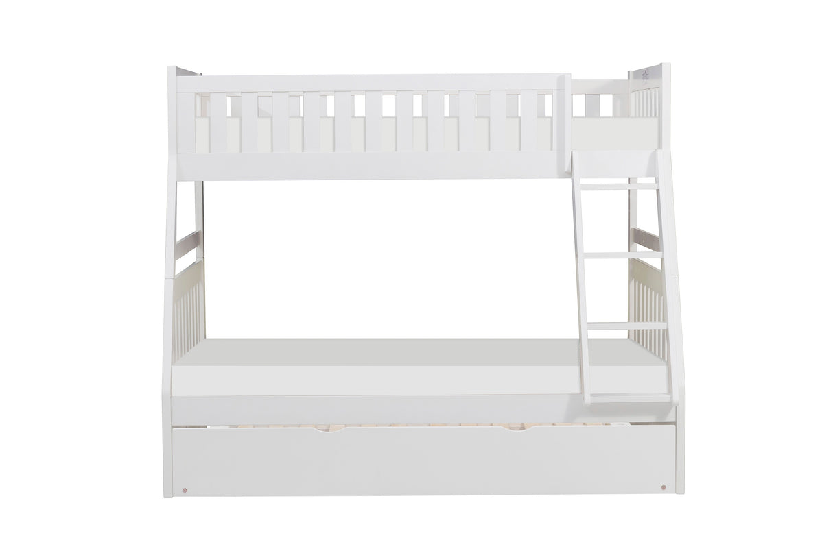 Galen White Twin/Full Bunk Bed with Twin Trundle from Homelegance - Luna Furniture