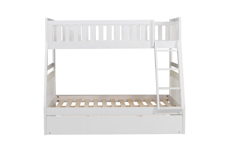 Galen White Twin/Full Bunk Bed with Twin Trundle from Homelegance - Luna Furniture