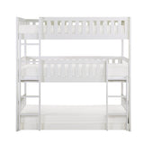 Galen White Twin Triple Bunk Bed from Homelegance - Luna Furniture