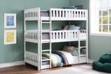 Galen White Twin Triple Bunk Bed from Homelegance - Luna Furniture