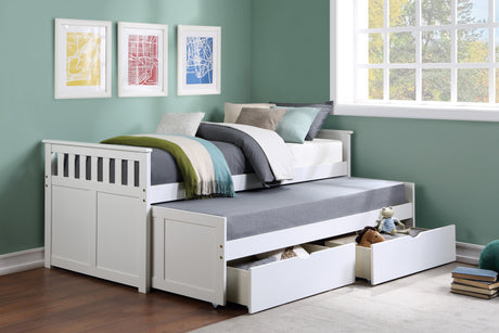 Galen White Twin/Twin Bed with Storage Boxes from Homelegance - Luna Furniture