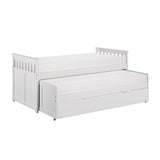 Galen White Twin/Twin Bed with Twin Trundle from Homelegance - Luna Furniture