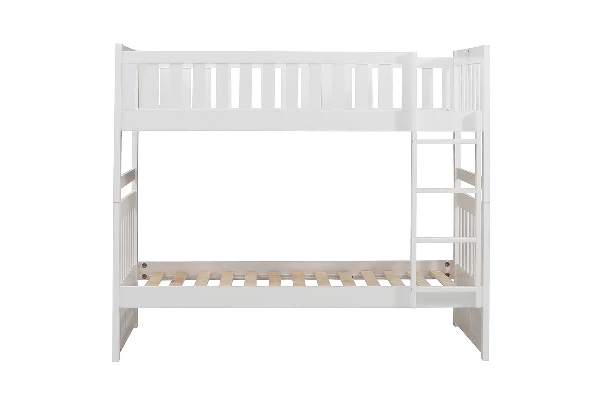 Galen White Twin/Twin Bunk Bed from Homelegance - Luna Furniture