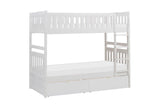 Galen White Twin/Twin Bunk Bed with Storage Boxes from Homelegance - Luna Furniture