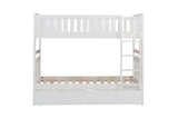 Galen White Twin/Twin Bunk Bed with Storage Boxes from Homelegance - Luna Furniture