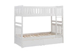 Galen White Twin/Twin Bunk Bed with Storage Boxes from Homelegance - Luna Furniture