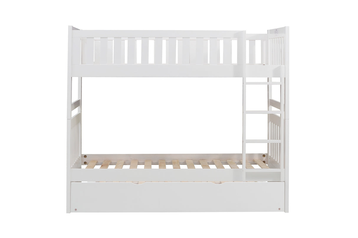 Galen White Twin/Twin Bunk Bed with Twin Trundle from Homelegance - Luna Furniture