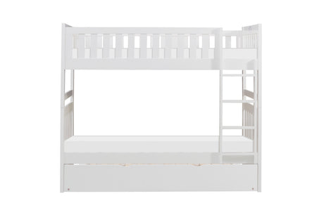 Galen White Twin/Twin Bunk Bed with Twin Trundle from Homelegance - Luna Furniture