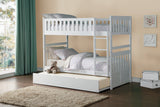 Galen White Twin/Twin Bunk Bed with Twin Trundle from Homelegance - Luna Furniture