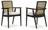 Galliden Black Dining Arm Chair, Set of 2 from Ashley Furniture - Luna Furniture