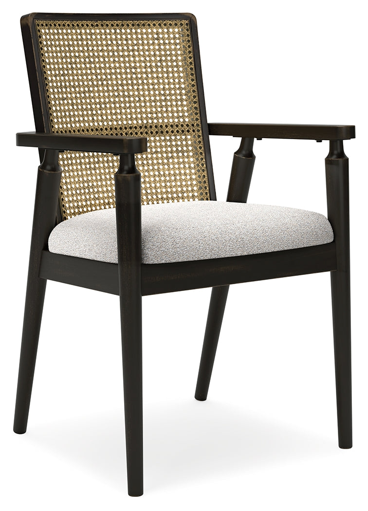 Galliden Black Dining Arm Chair, Set of 2 from Ashley Furniture - Luna Furniture