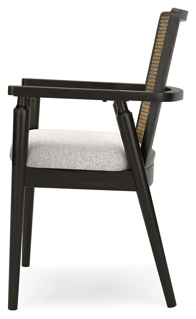 Galliden Black Dining Arm Chair, Set of 2 from Ashley Furniture - Luna Furniture