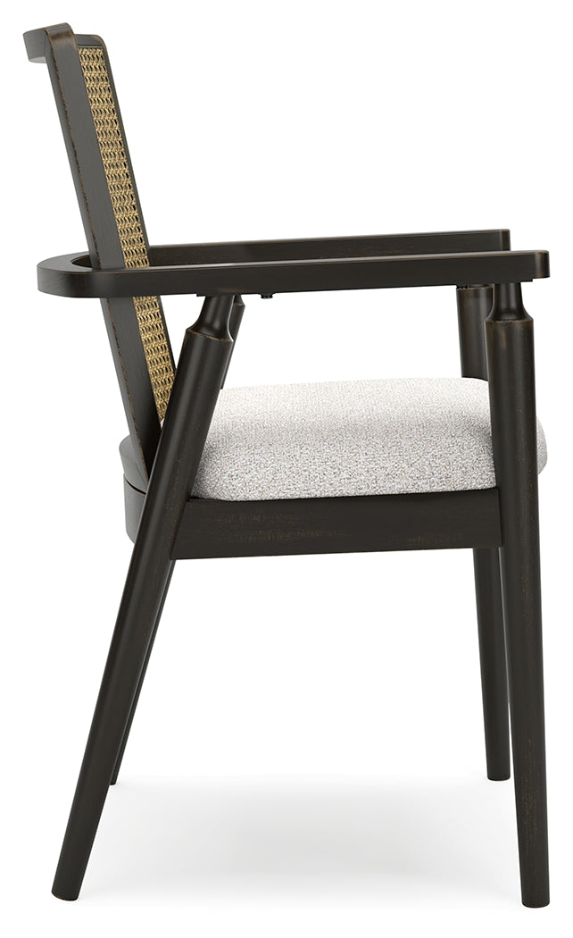 Galliden Black Dining Arm Chair, Set of 2 from Ashley Furniture - Luna Furniture