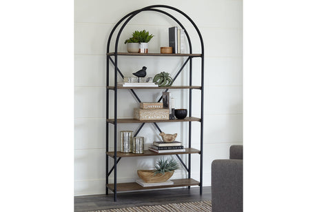 Galtbury Brown/Black Bookcase from Ashley - Luna Furniture