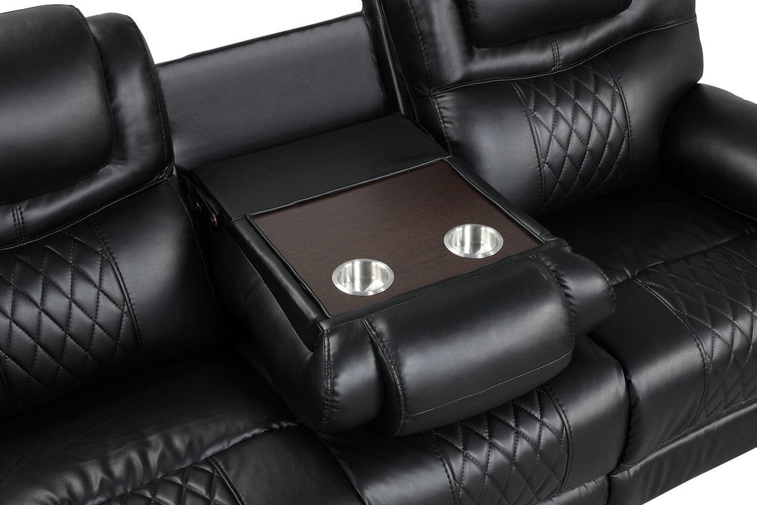 Galveston Black Reclining Living Room Set from Happy Homes - Luna Furniture
