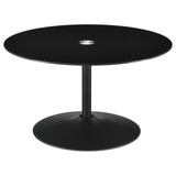 Ganso Black Round Metal Coffee Table with Tempered Glass Top from Coaster - Luna Furniture