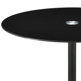 Ganso Black Round Metal End Table with Tempered Glass Top from Coaster - Luna Furniture
