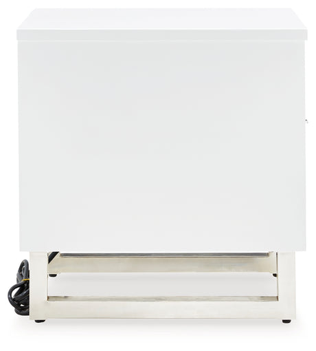 Gardoni White/Black Chairside End Table from Ashley - Luna Furniture