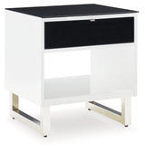 Gardoni White/Black End Table from Ashley - Luna Furniture