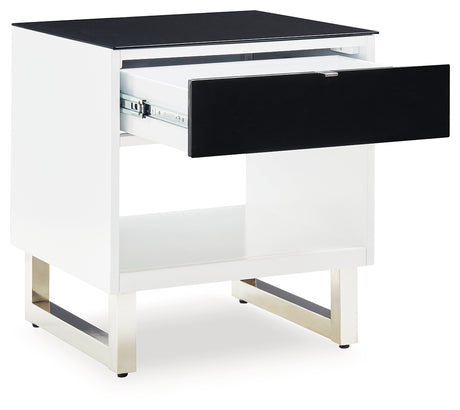 Gardoni White/Black End Table from Ashley - Luna Furniture