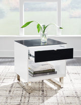 Gardoni White/Black End Table from Ashley - Luna Furniture