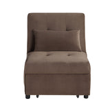 Garrell Brown Velvet Lift Top Storage Bench with Pull-out Bed from Homelegance - Luna Furniture