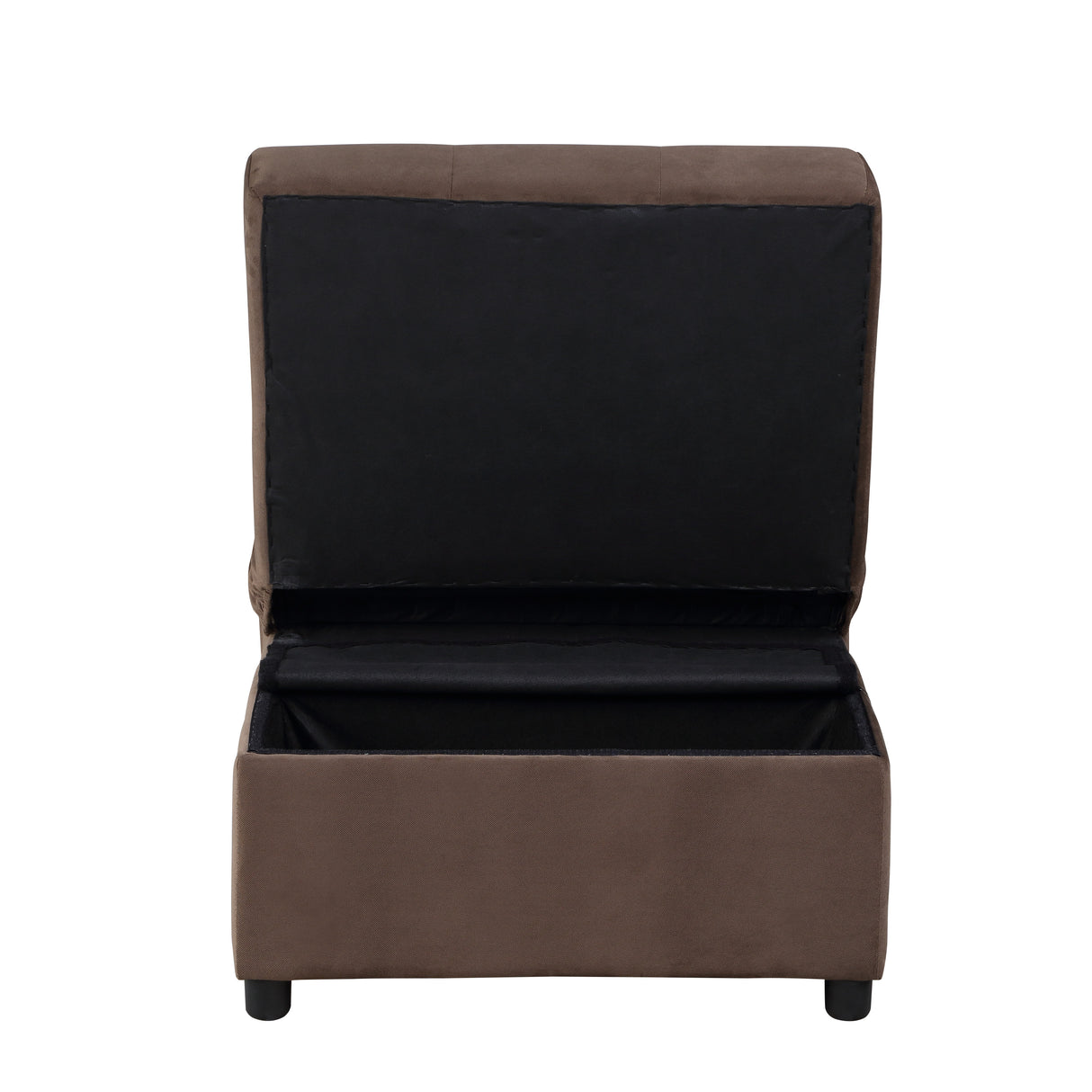 Garrell Brown Velvet Lift Top Storage Bench with Pull-out Bed from Homelegance - Luna Furniture