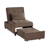 Garrell Brown Velvet Lift Top Storage Bench with Pull-out Bed from Homelegance - Luna Furniture