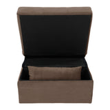 Garrell Brown Velvet Lift Top Storage Bench with Pull-out Bed from Homelegance - Luna Furniture