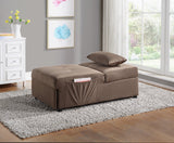 Garrell Brown Velvet Lift Top Storage Bench with Pull-out Bed from Homelegance - Luna Furniture