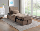 Garrell Brown Velvet Lift Top Storage Bench with Pull-out Bed from Homelegance - Luna Furniture