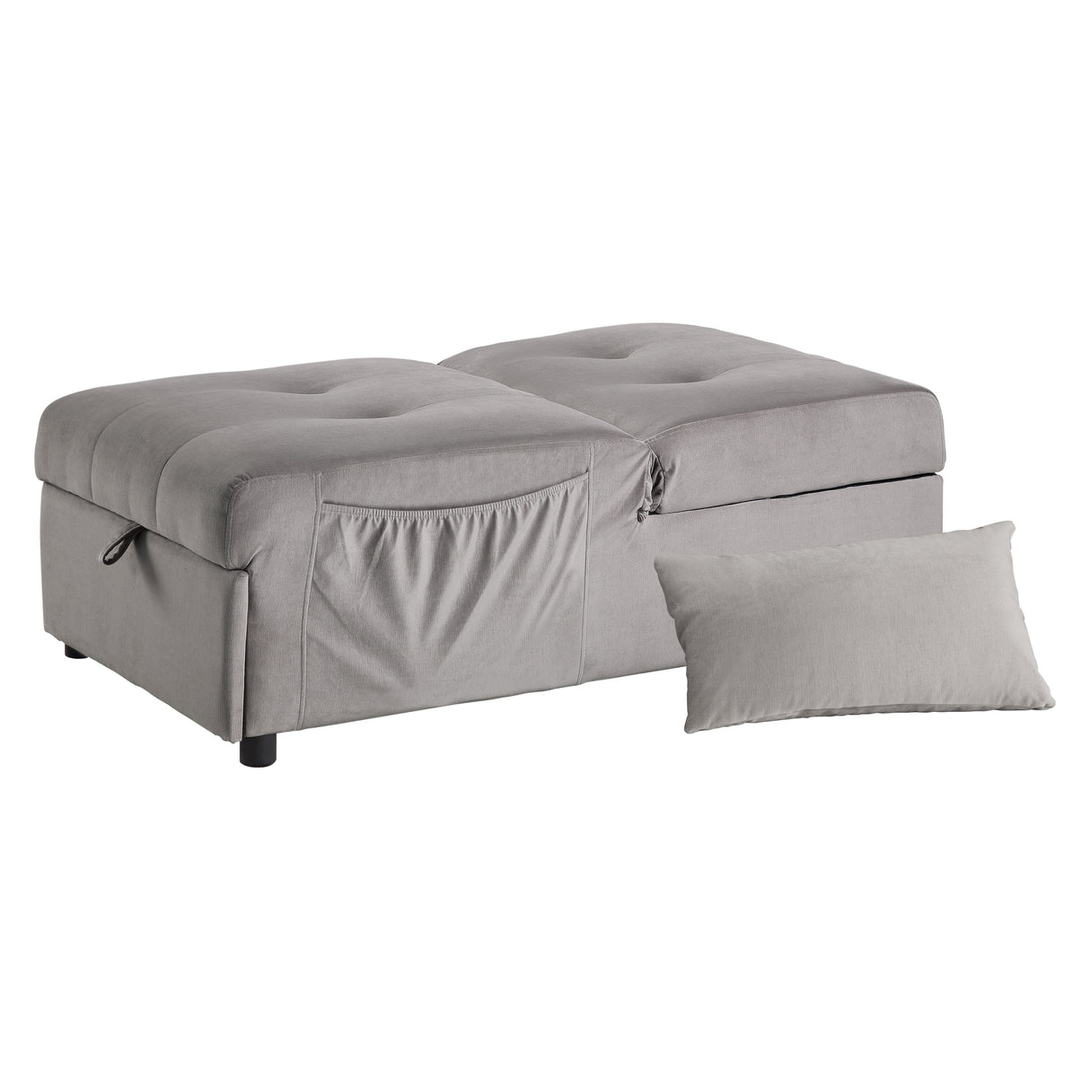 Garrell Brownish Gray Velvet Lift Top Storage Bench with Pull-out Bed from Homelegance - Luna Furniture