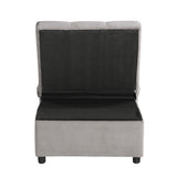 Garrell Brownish Gray Velvet Lift Top Storage Bench with Pull-out Bed from Homelegance - Luna Furniture